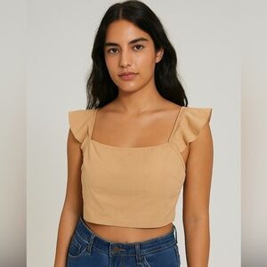 Free People Little Flirty Duo Crop Tan Size Medium
